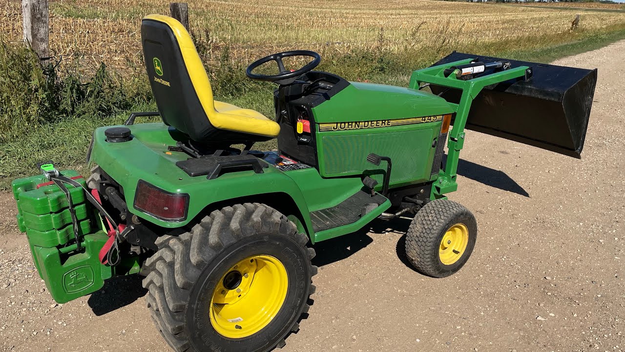 homemade bucket loader for the 425 445 455 John Deere tutorial