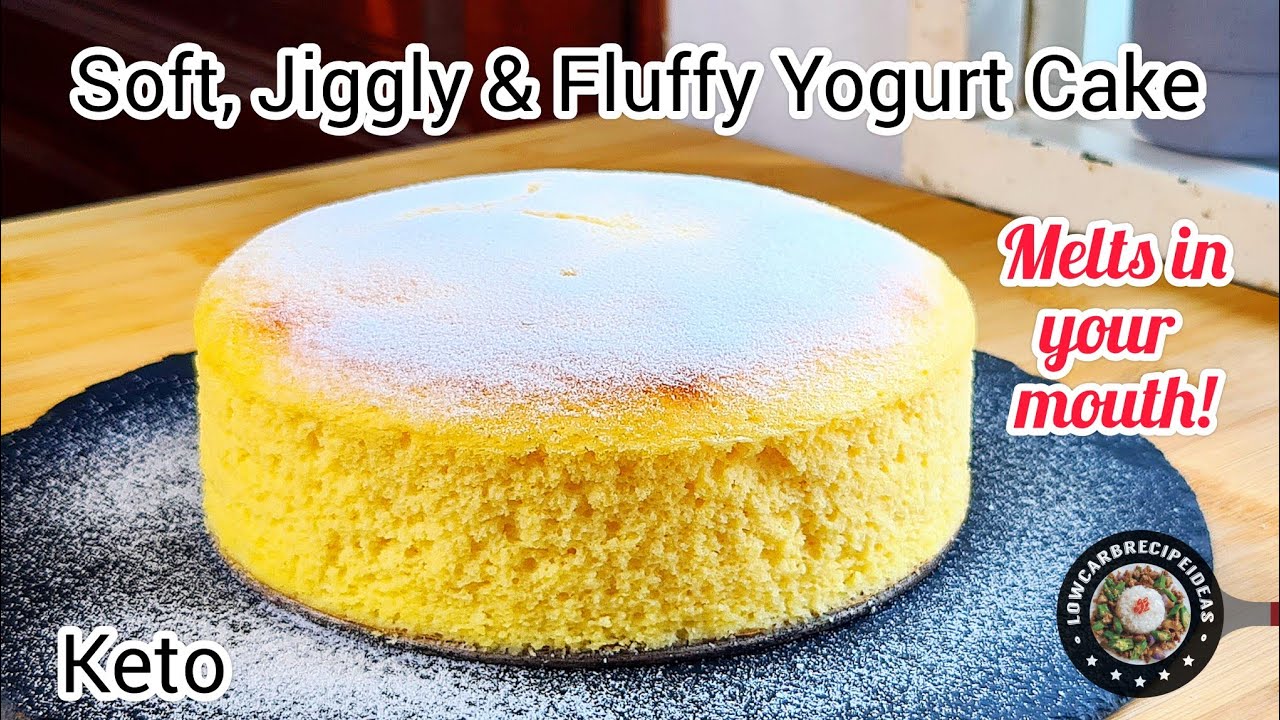 LIGHT,  FLUFFY & JIGGLY KETO YOGURT CAKE THAT MELTS IN YOUR MOUTH | COCONUT & ALMOND FLOUR OPTIONS
