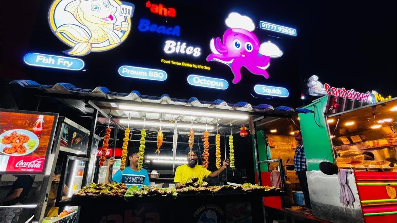 I had a seafood tour at @AhaBeachBites , YMCA, Beach Road (Squid ,Lobster,King fish) #fullvideo