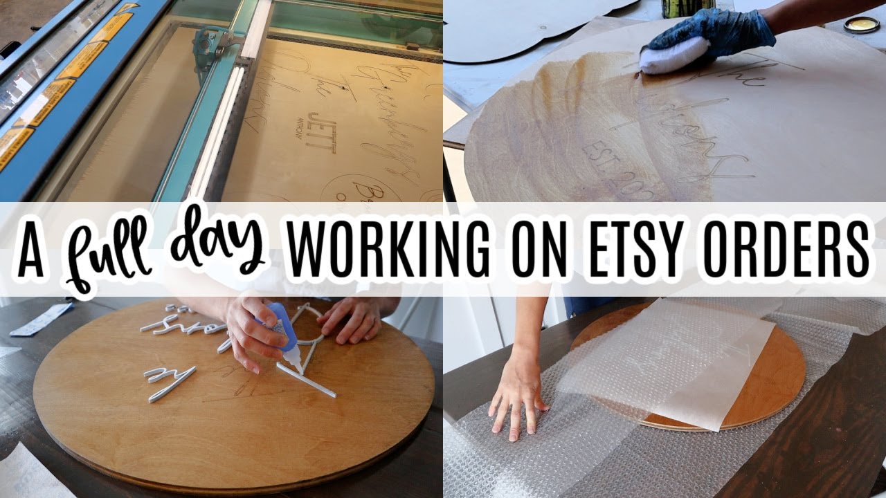 A Full Day Working On Etsy Orders | Etsy Studio Vlog