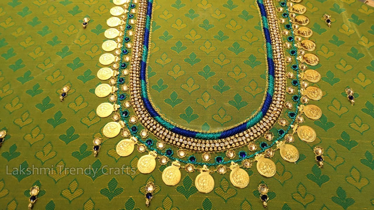 Aari/Maggam Lakshmi Kasu/Coin Work On Kids Lehenga