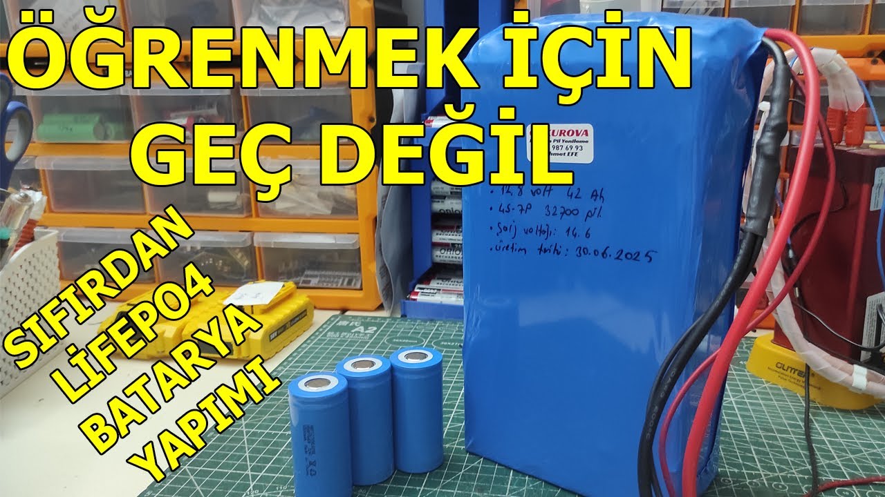 ÖĞRENMEK İÇİN GEÇİKME, SIFIRDAN BATARYA YAPIMI, 12,8 Volt 60 Amper Lifepo4 Batarya