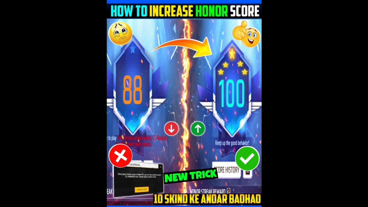 How To Increase Honor Score In Free Fire || Honor Score Kaise Badhaye | Increase Honor Score In FF 🤩