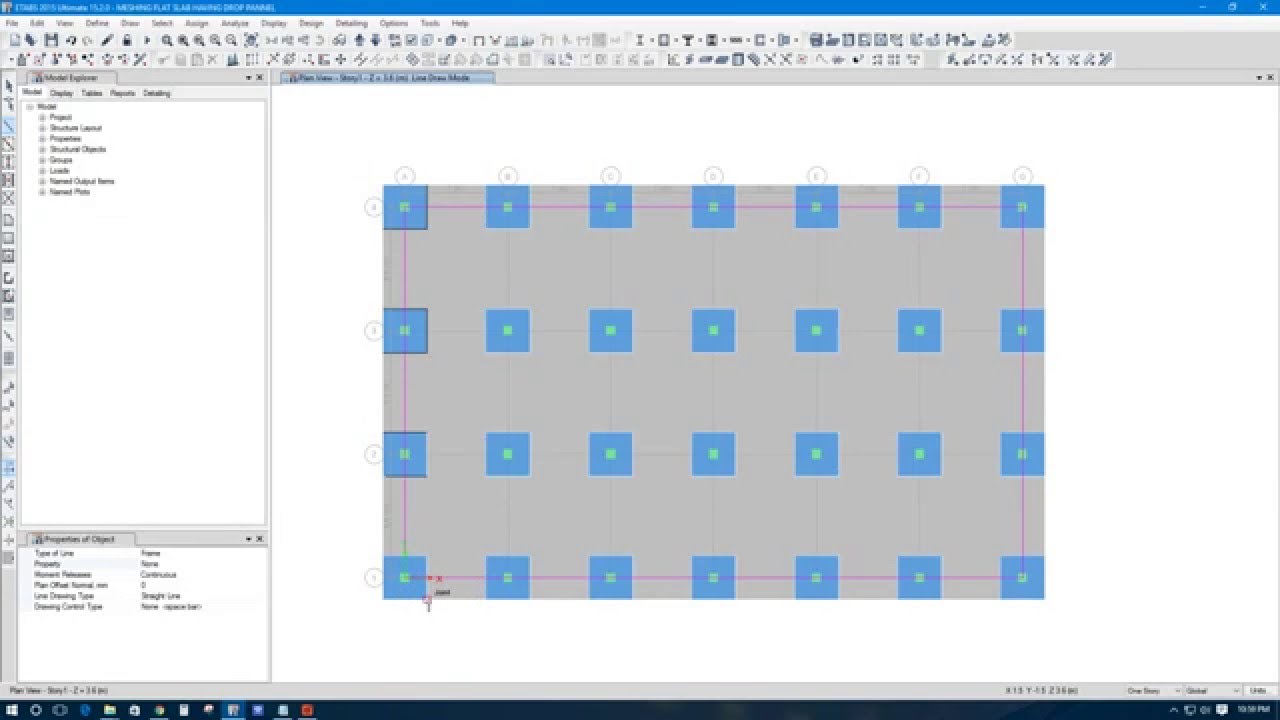 Modeling & Meshing Flat Slab having Drop Panel  in Etabs