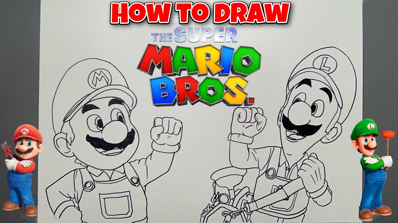 HOW TO DRAW THE SUPER MARIO BROS | The Mario Movie | Step-By-Step Tutorial