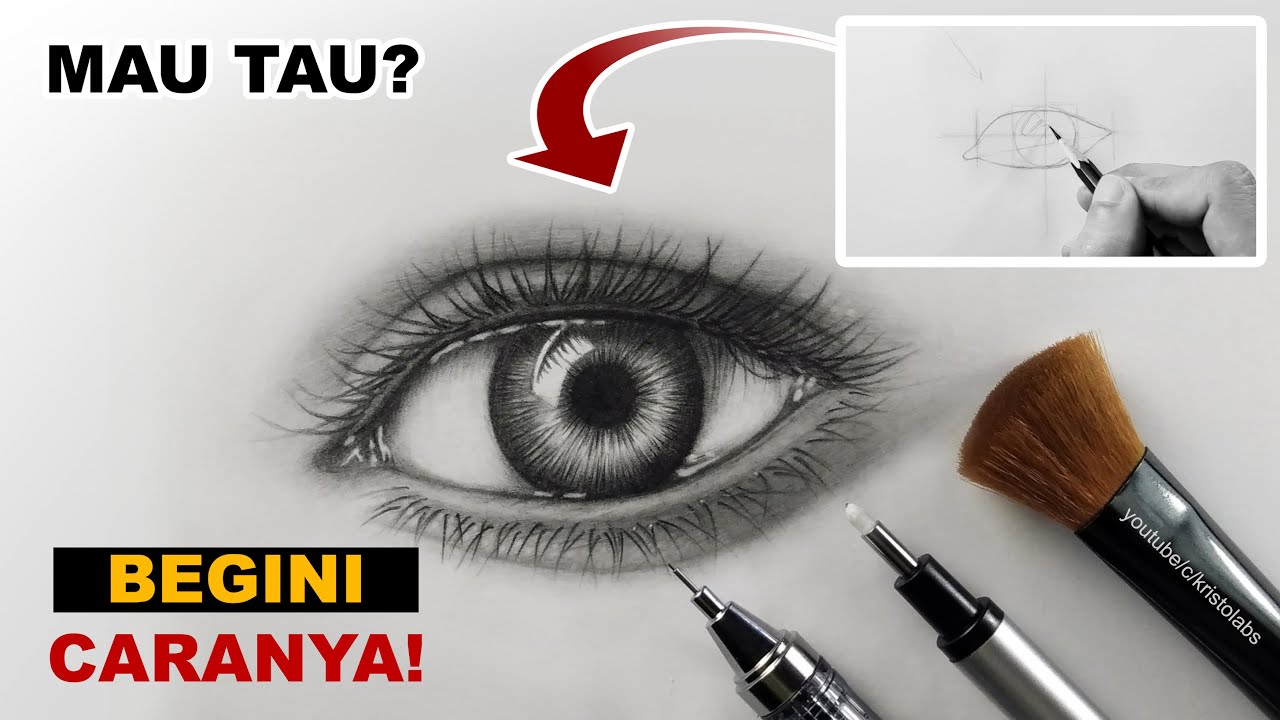 Tutorial Cara Menggambar Mata dengan Pensil | How to Draw a Realistic Eye (En subs)
