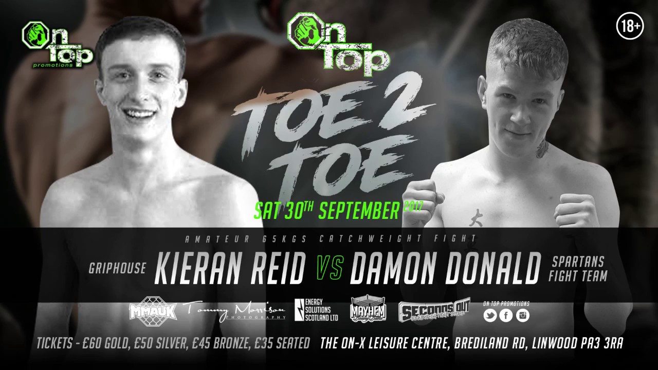 Damon Donald (Spartans) vs Kieran Reid (Griphouse) – 65kgs Catchweight