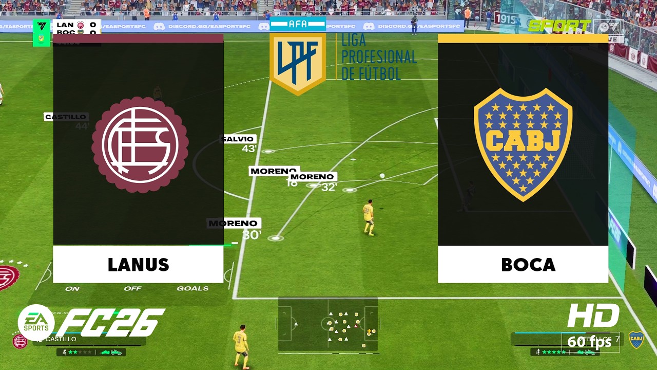 Lanus vs Boca - Liga Profesional Apertura | PC [HD60] FC 26 GG