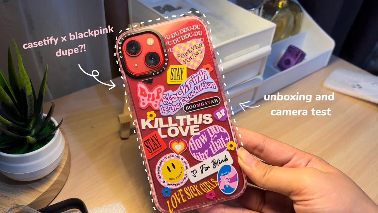 iphone 13 (product) red unboxing ❤️‍🔥 + camera test, cute accessories