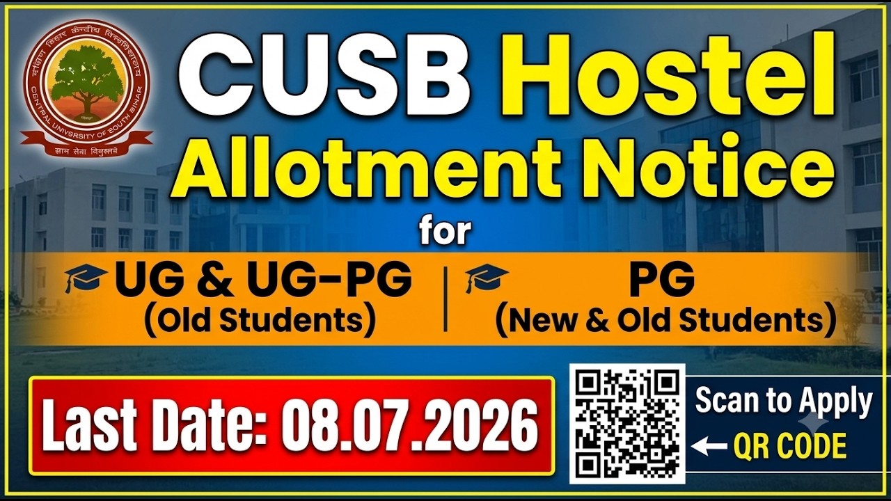 Clarification | Hostel Allotment Notice | PG Newly Admitted Students | UG, UG-PG & PG (Old Students)