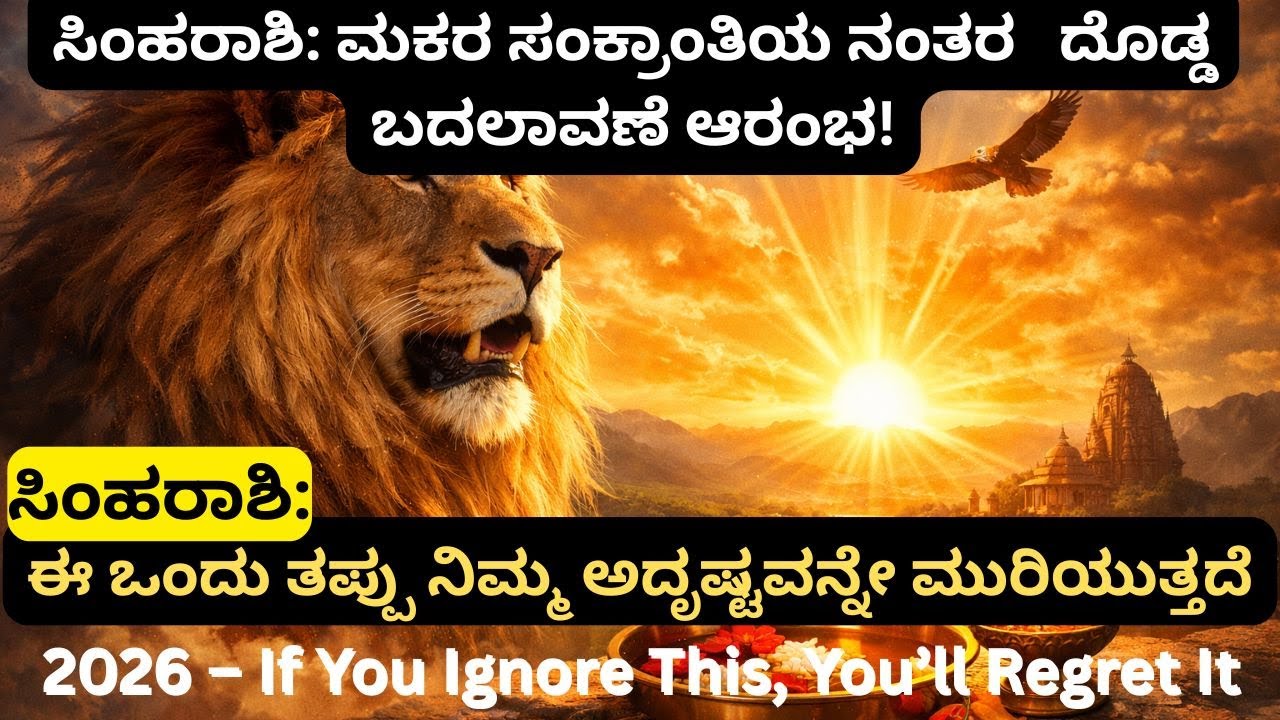 ಸಿಂಹರಾಶಿ: ಸಂಕ್ರಾಂತಿಯ ನಂತರ ನಿಮ್ಮ ಜೀವನ ಸಂಪೂರ್ಣವಾಗಿ ಬದಲಾಗಲಿದೆ! 🌞🦁 ಸಿಂಹ ರಾಶಿಗೆ ಸಂಕ್ರಾಂತಿ ಸಂದೇಶ