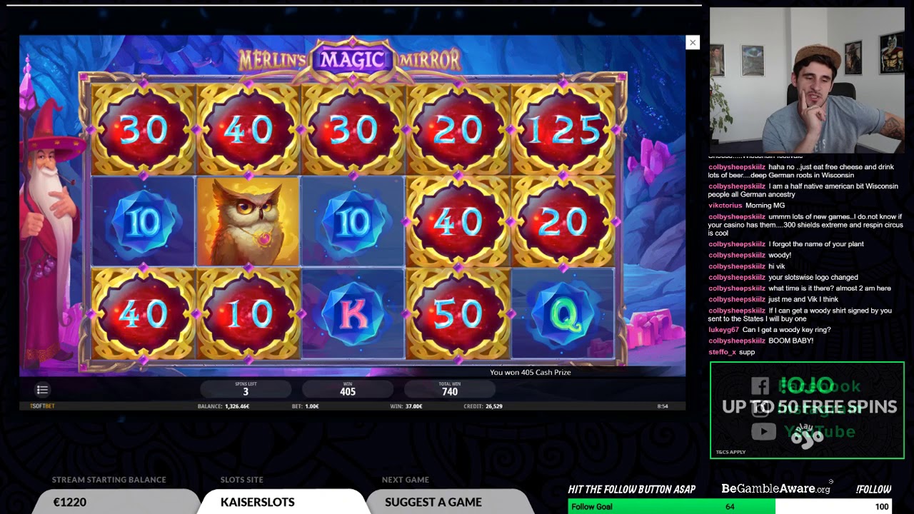 Online Slots - Merlin's Magic Mirror - Free Spins