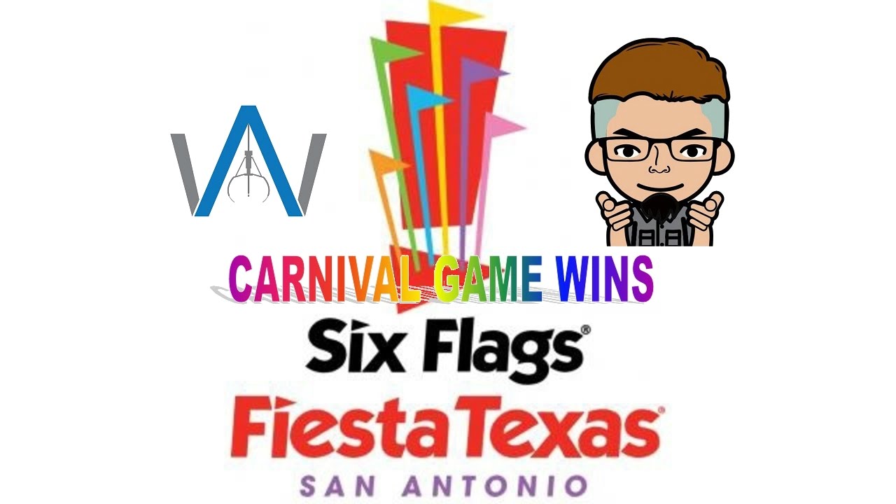 WINNING IMPOSSIBLE CARNIVAL GAMES AT SIX FLAGS FIESTA | JJGeneral1 and Arcade Wreckage | Texas