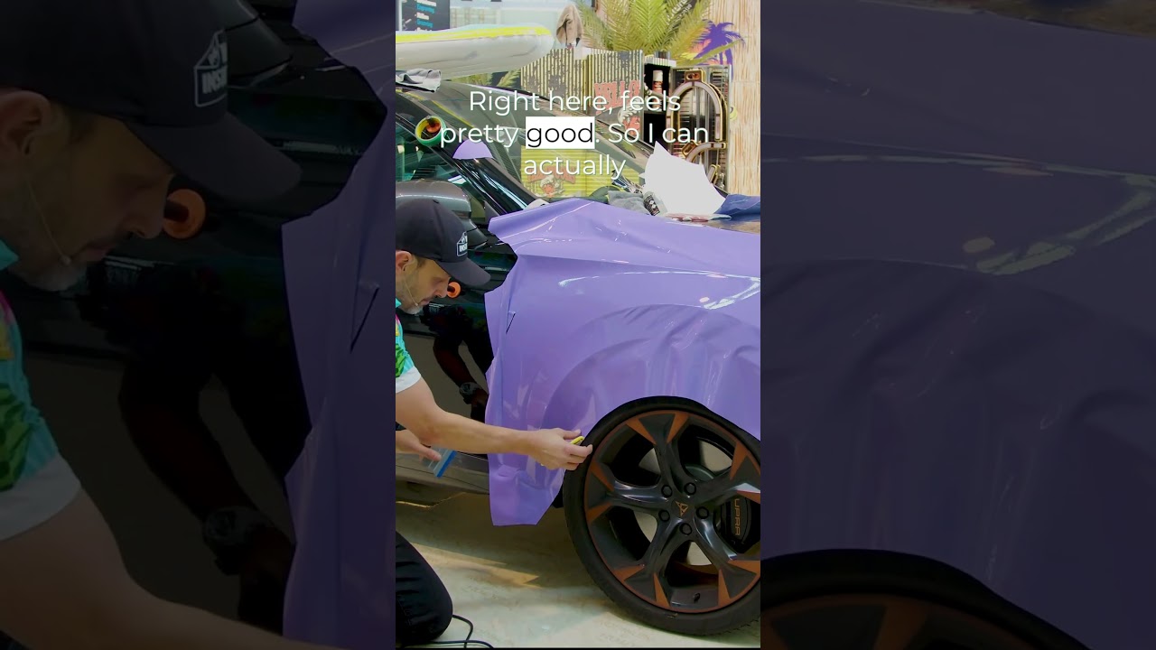 WETEC 2023 Demo- Front Fender Using APA Ultrajet Color Change Film #carwrapping #carwrap #wrapping