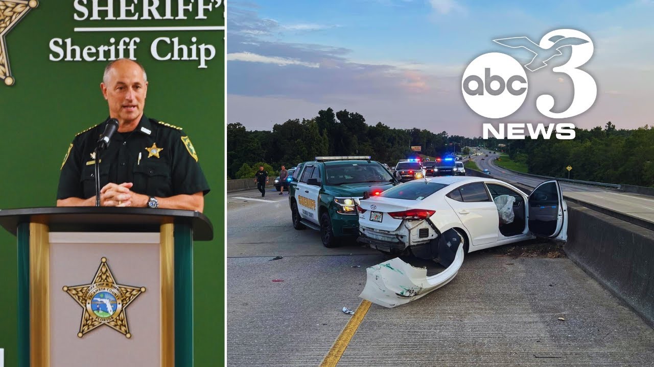 Press conference on Pensacola drive-by, suspects and K9 jumping off bridge