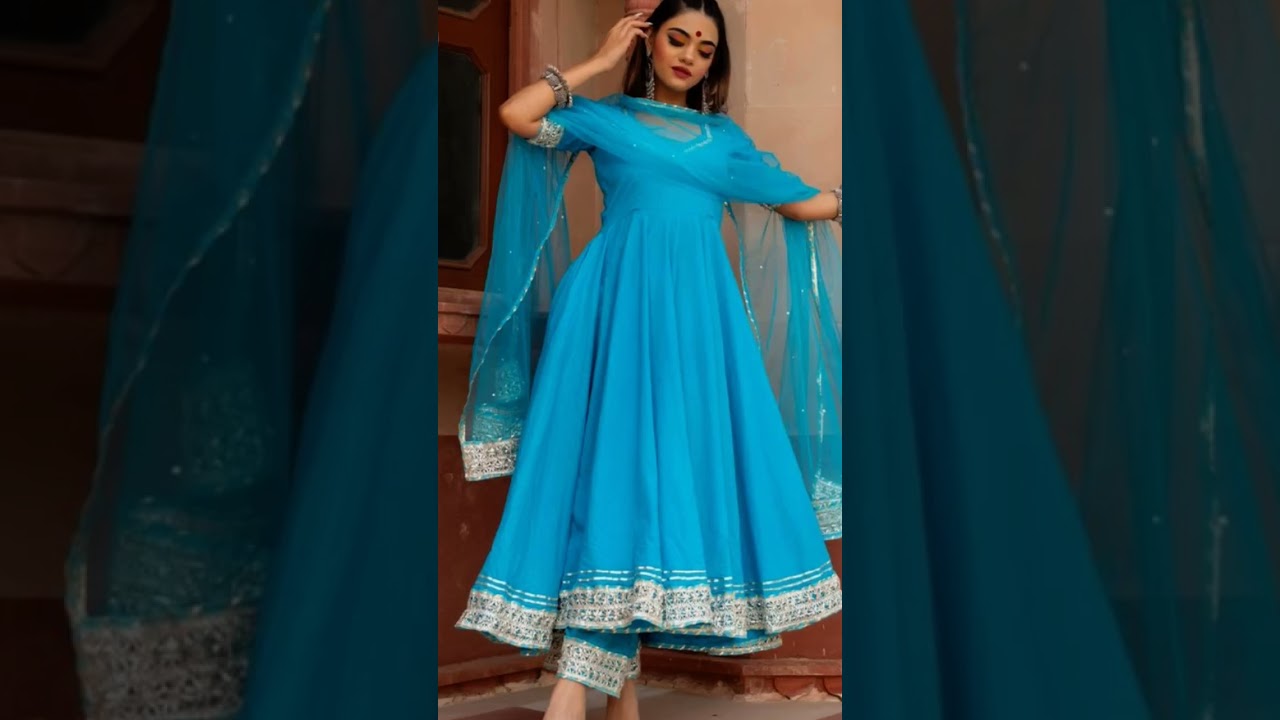 Plain anarkali suit with lace #trending #lace #anarkali #viralshorts #viralfeeds #ytviral1k