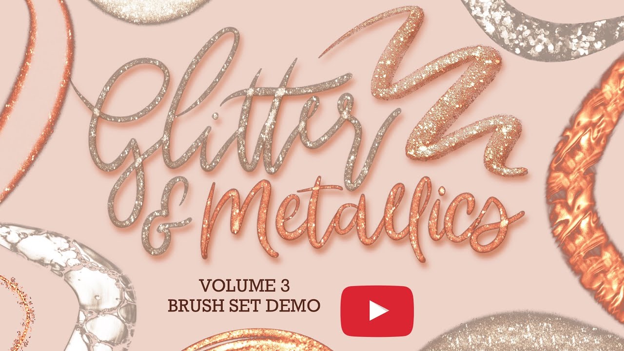 Glitter and Metallics Procreate Brush Set Demo
