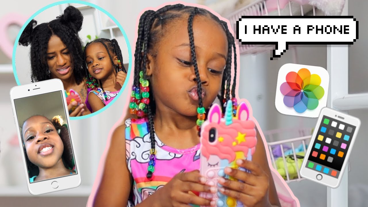 GOING THROUGH MY 5 YEAR OLD'S PHONE! (Yes, she has a phone 🤦🏾‍♀️)