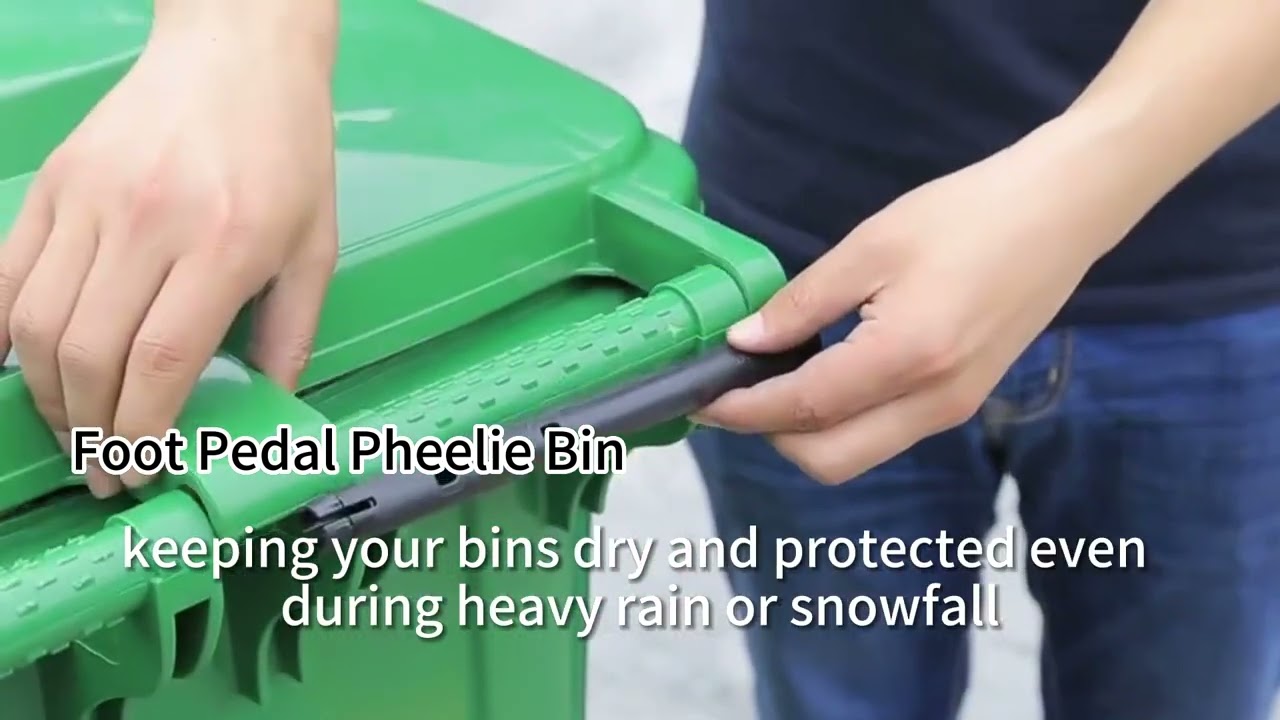 foot pedal wheelie bin storage