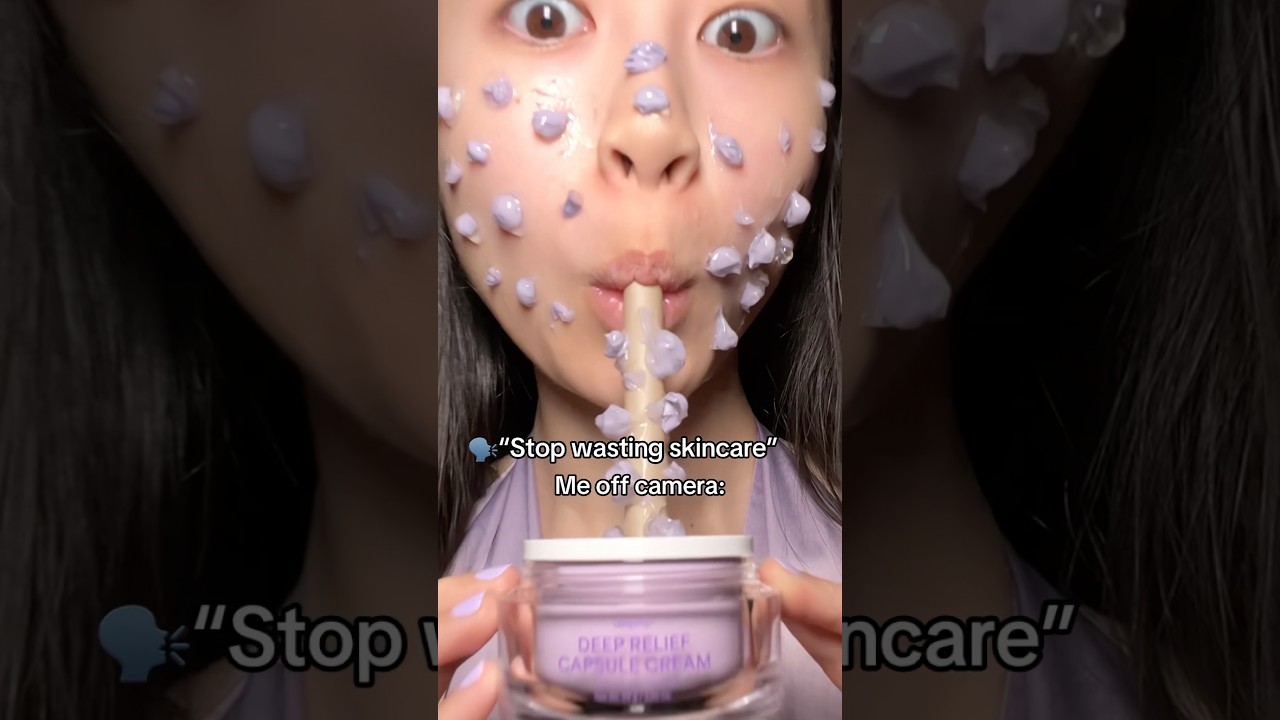This acne boba cream is too precious to waste 💜🧋I reuse as prop + I always put it on a clean face