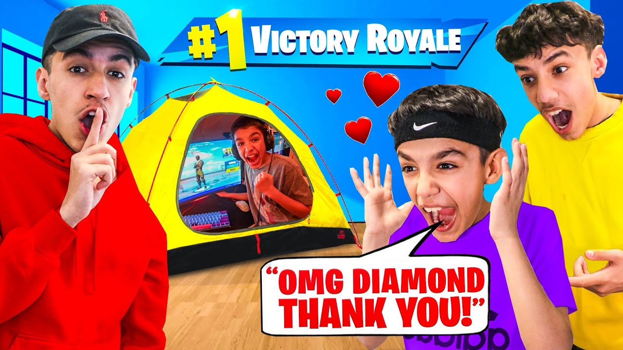 I Surprised My Brothers With A Indoor Fortnite Gaming Tent!