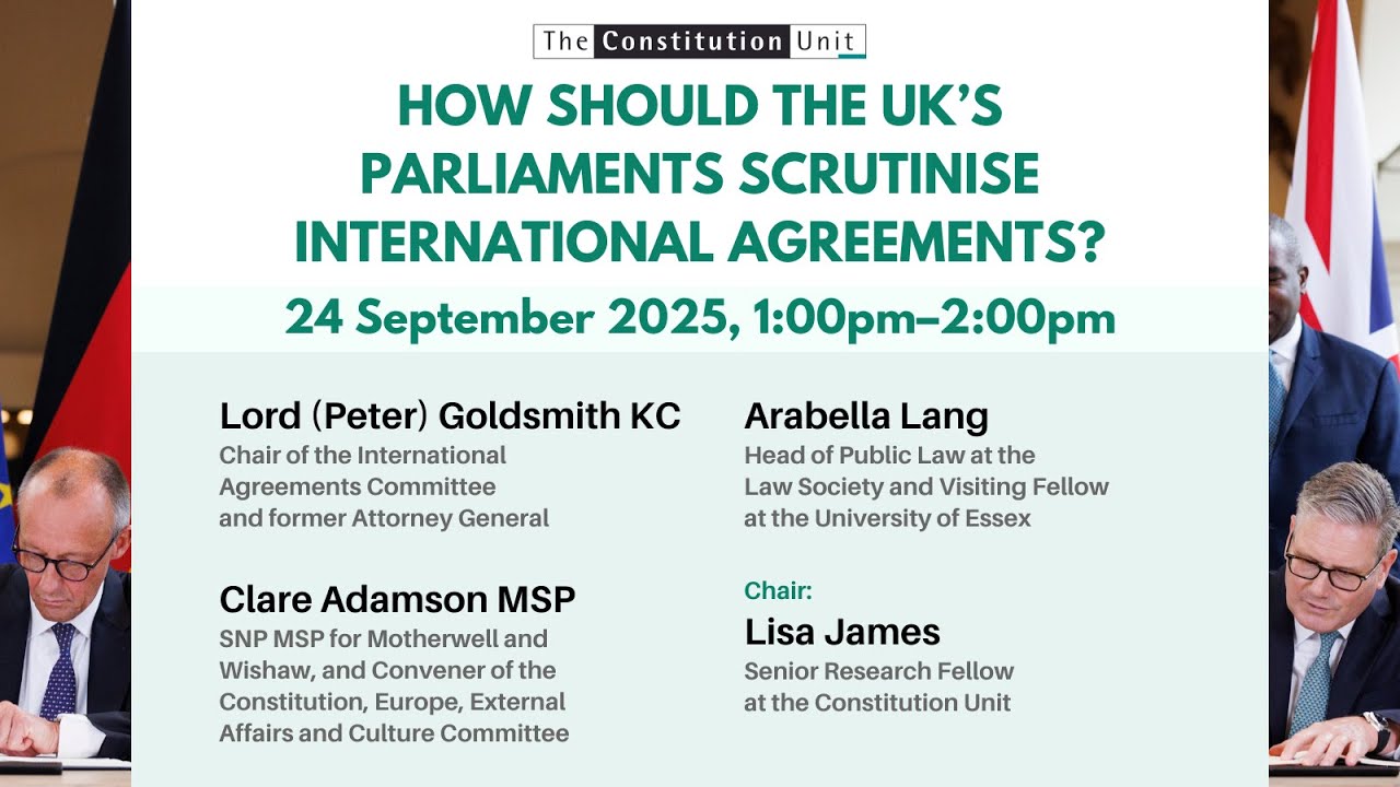 How should the UK's parliaments scrutinise international agreements?