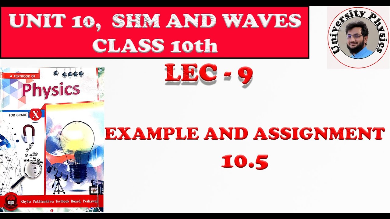 Example and assignment 10.5 class 10 physics kpk text board |Unit 10 - SHM and waves