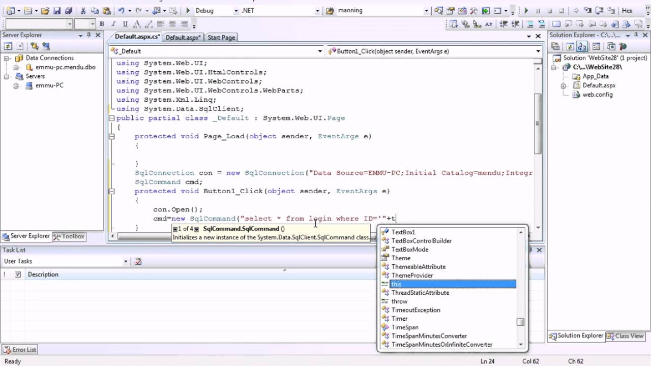 Example on Execute Scalar in ASP C#