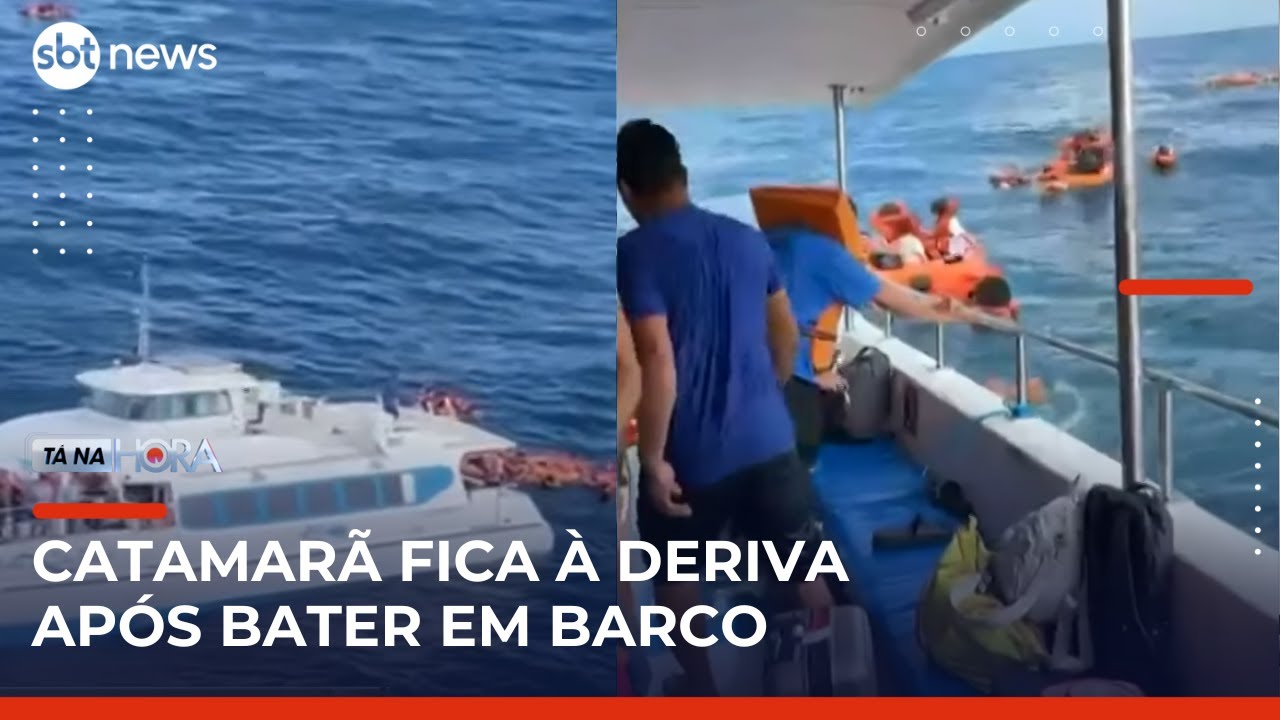 Embarcações batem e catamarã fica à deriva na Baía de Todos-os-Santos | #TanaHora