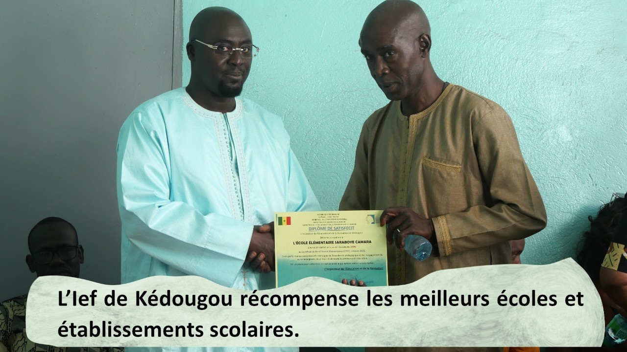 L’Ief de Kédougou récompense les meilleurs écoles et établissements scolaires.