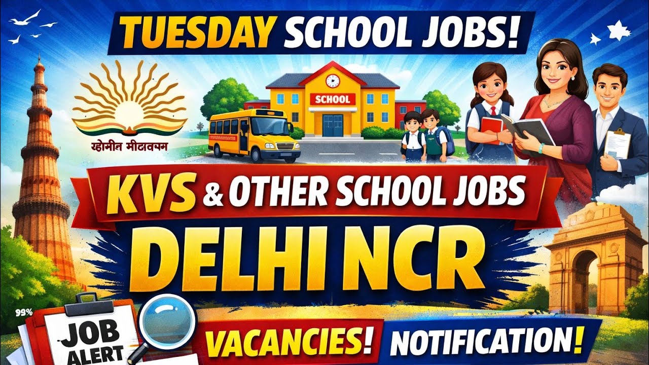 Tuesday School Vacancy 2026 | Delhi NCR Teaching Jobs | KVS & Private School Urgent Hiring