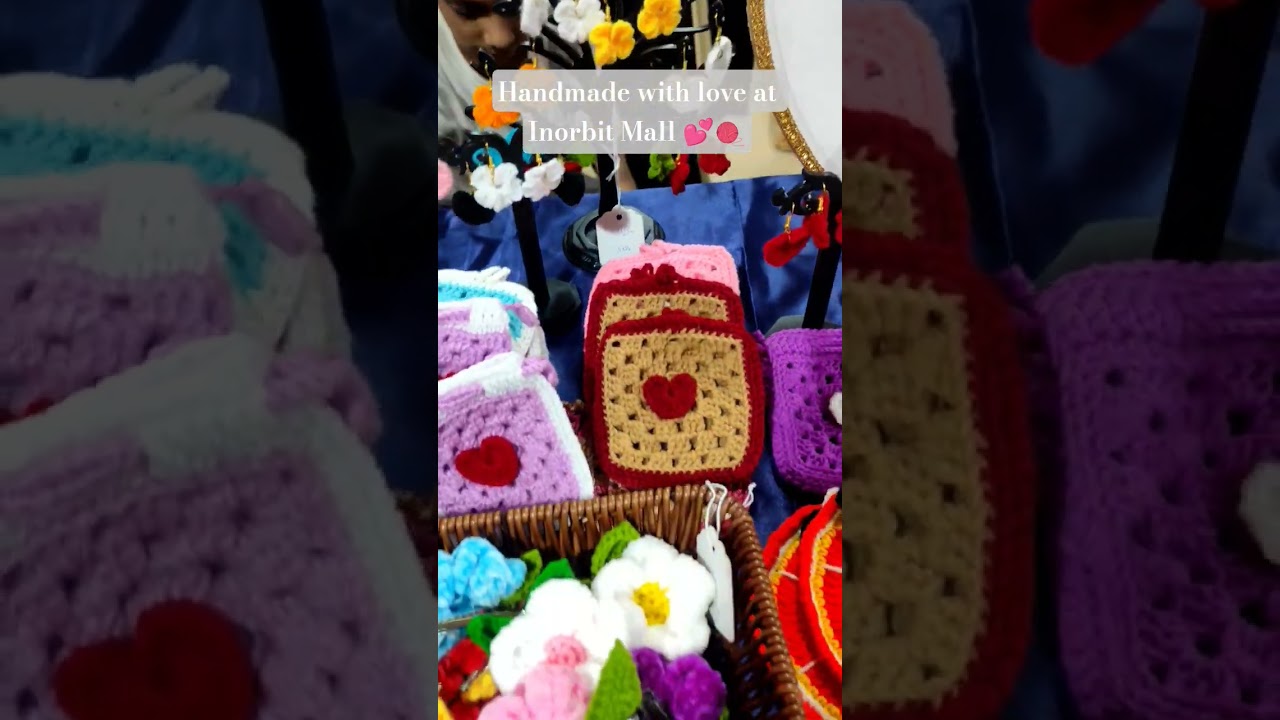 You won't believe this is all handmade! 😍 #Shorts #crochet flowers #keychains at Malad, Inorbit mall