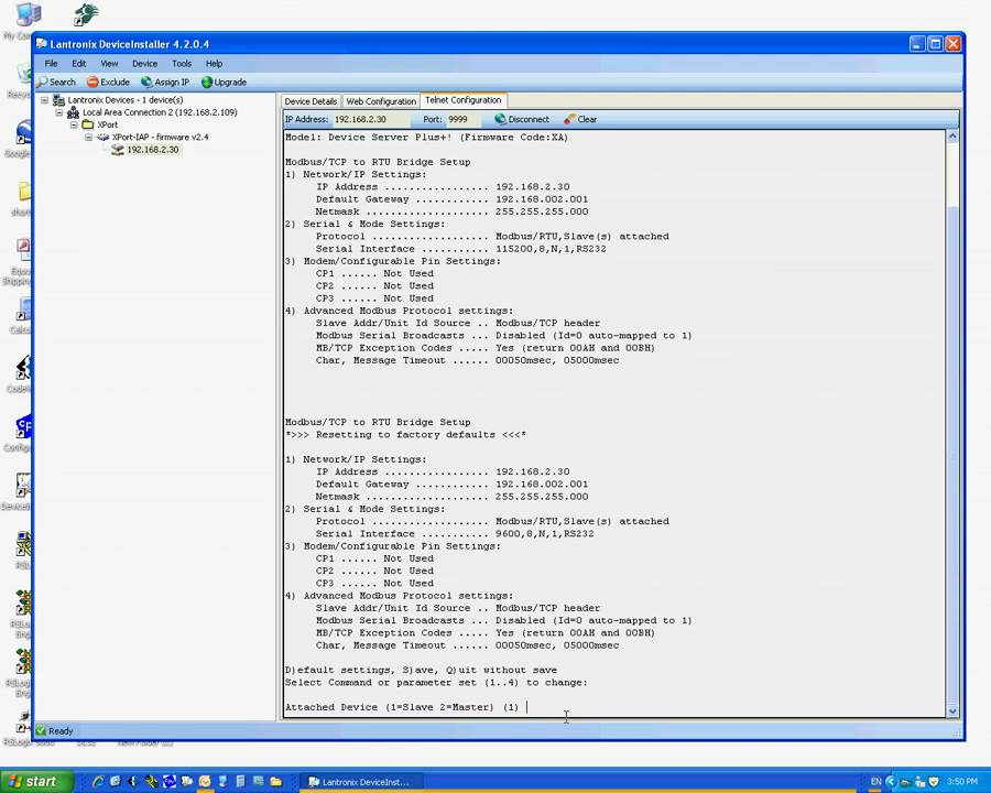 IP address and telnet settings of the Equustek DL6000 Using the Lantronix Device installer.mp4
