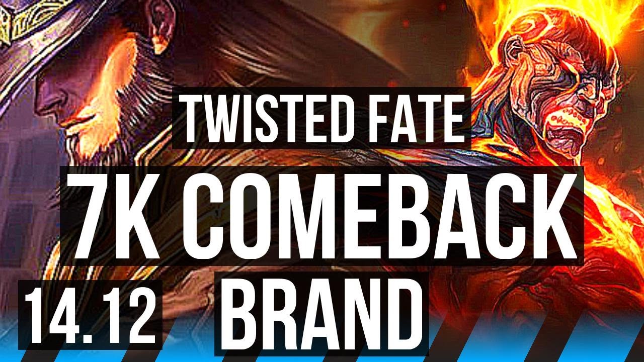 TWISTED FATE vs BRAND (MID) | 7k comeback, Rank 9 TF, 700+ games | JP Grandmaster | 14.12