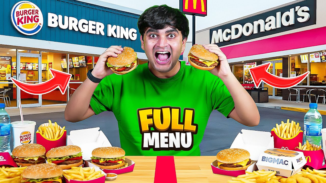 Trying Full Menu of MCdonalds vs Burger King