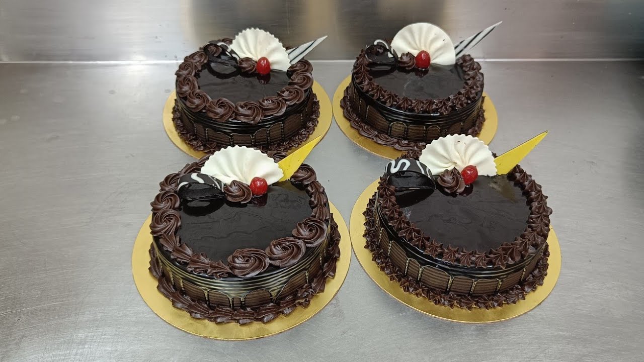 Chocolate truffle cake design half kg round live video 