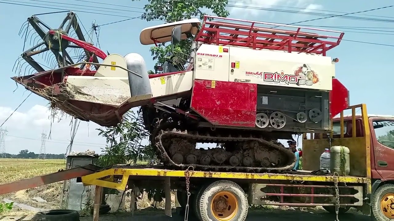 Combine maxxi102ss naik truk rolling #combineharvester 