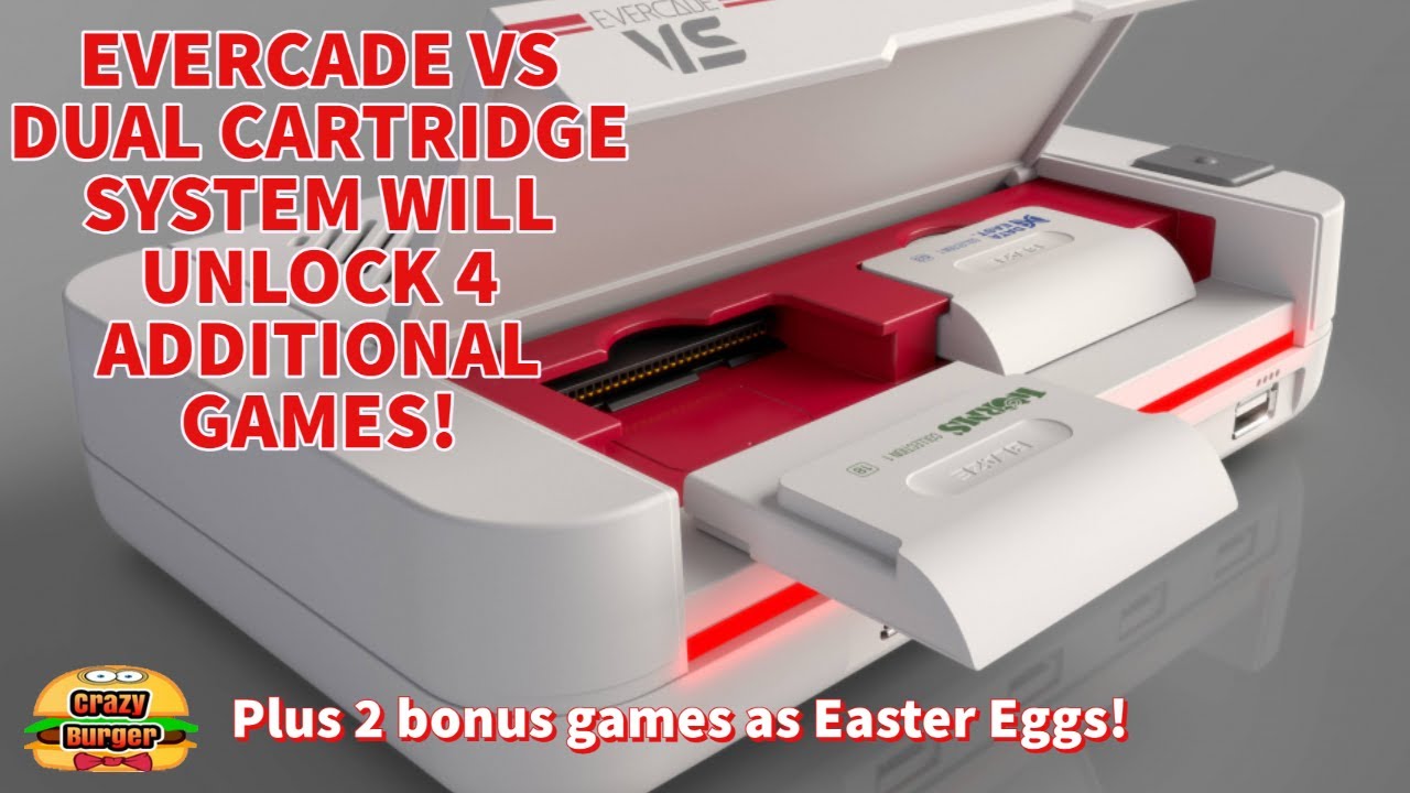 Система EVERCADE VS Dual Cartridge откроет доступ к 4 дополнительным играм, а также 2 бонусным па...
