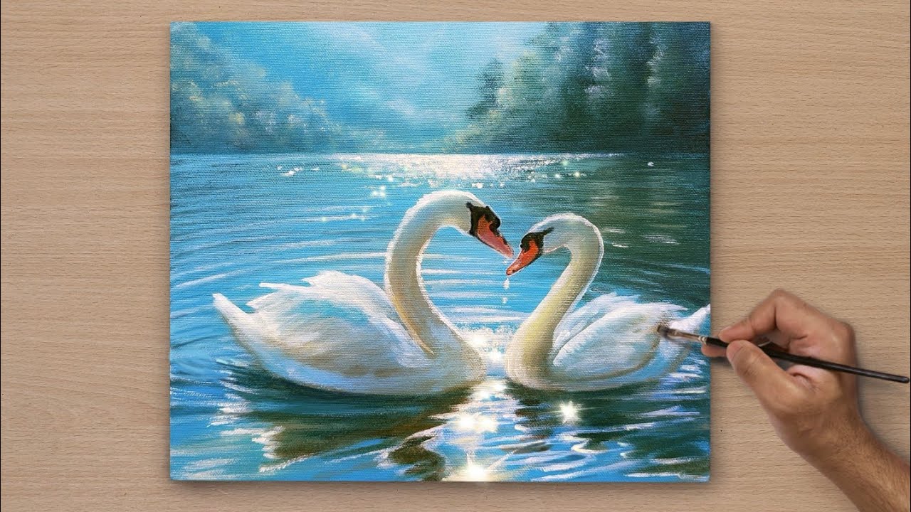 Painting a Beautiful Morning Scenary / Acrylic painting / Art paintings