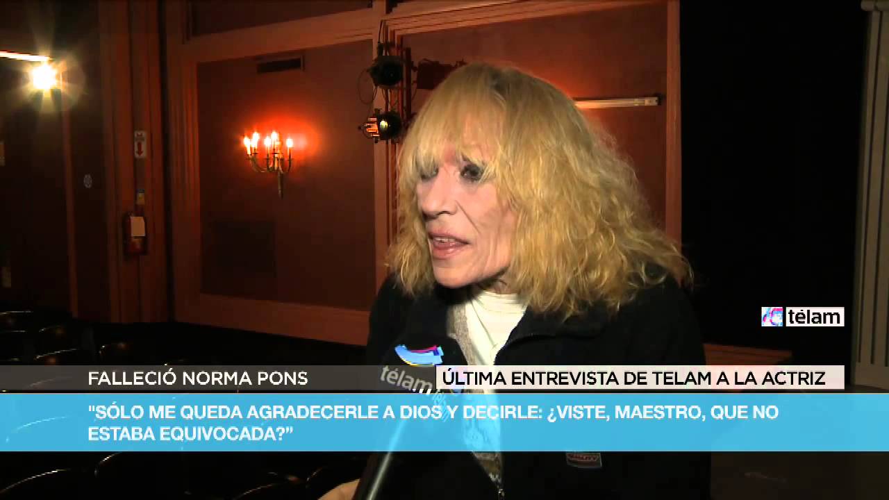 Norma Pons: último reportaje a Télam