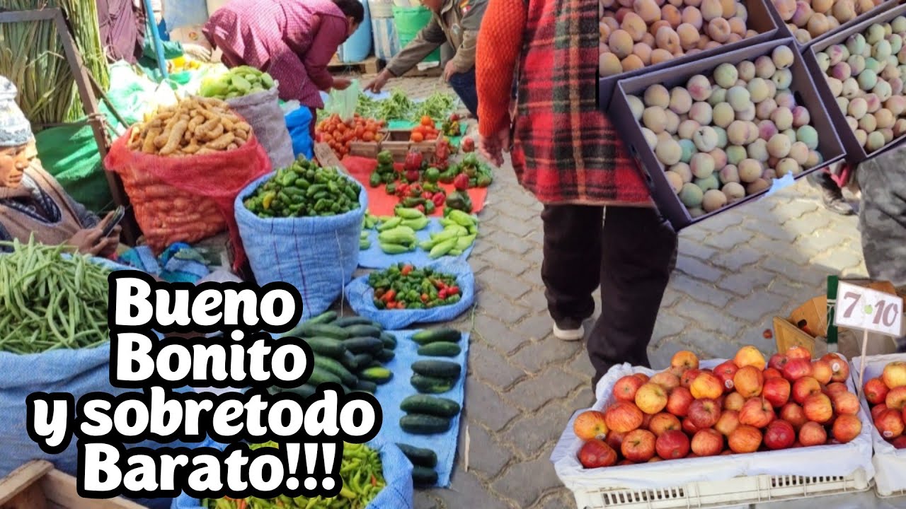 Mercado CALLEJERO DE frutas  Y VERDURAS en EL ALTO Bolivia 🇧🇴