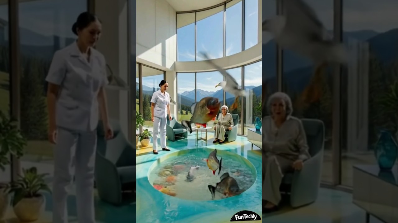 Luxury Epoxy Floor with Circle Aquarium - Amazing Home Transformation