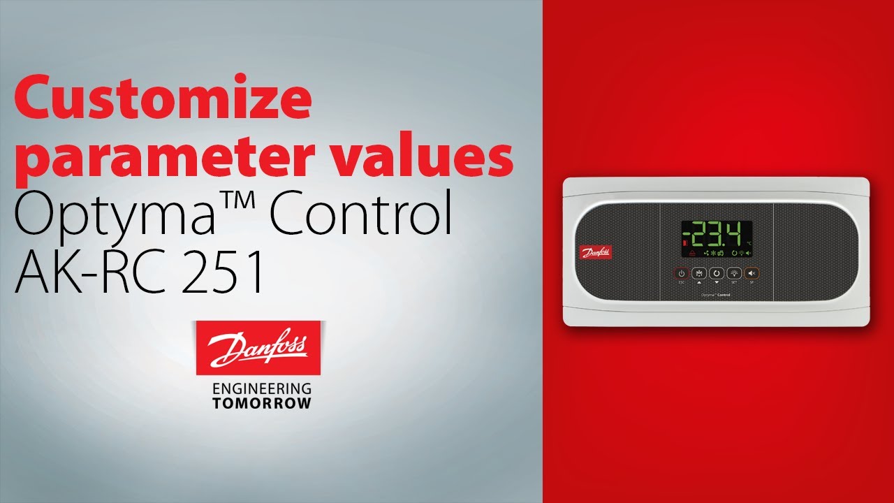 Navigating extended wizard parameter menu in the Optyma™ AK-RC 251 electronic temperature controller