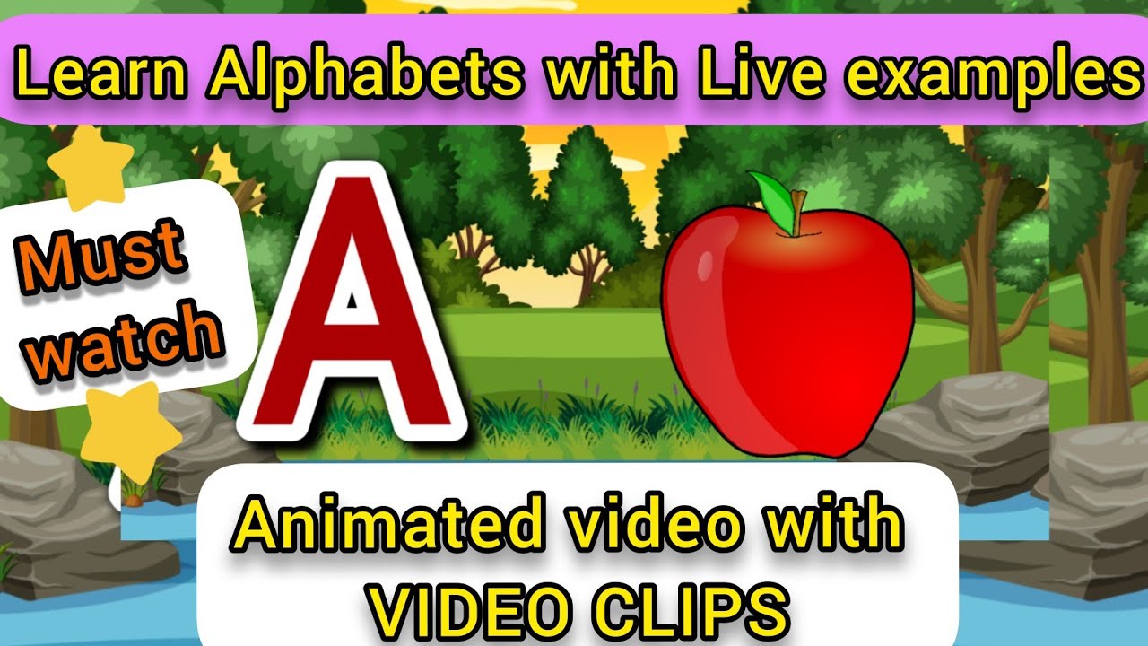 🤩🎉Learn Alphabets with live examples | Alphabets | ABCD | WATRstar #abcd #aforapplebforball