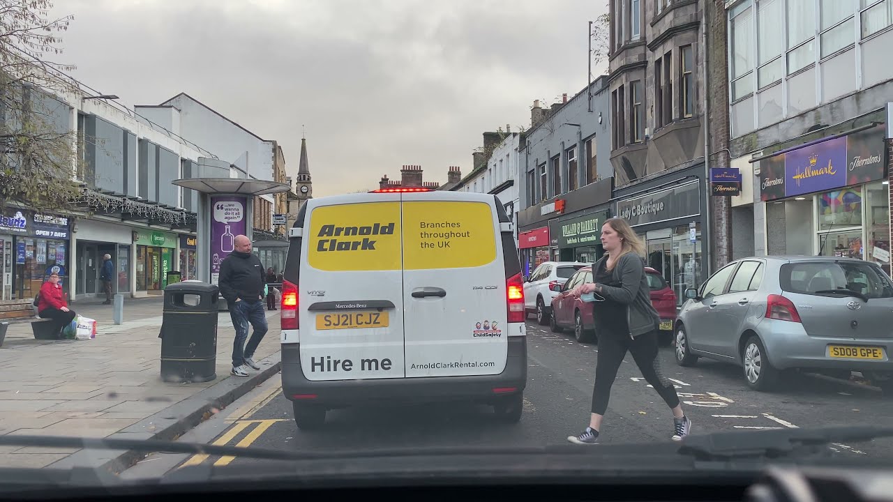Driving in the West of Scotland - short drive through Dumbarton - November 2021