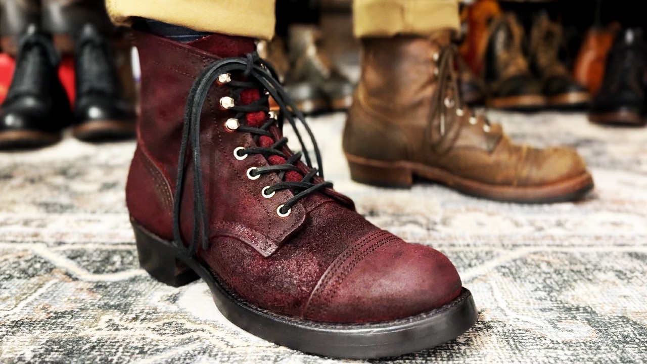 DIY Oxblood Oiled Roughout Leather Boots featuring Unsung House Recrafted Iron Rangers