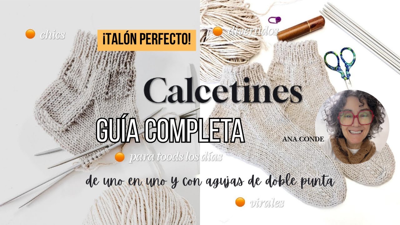 Cómo tejer CALCETINES paso a paso: De uno en uno y con Agujas de Doble Punta