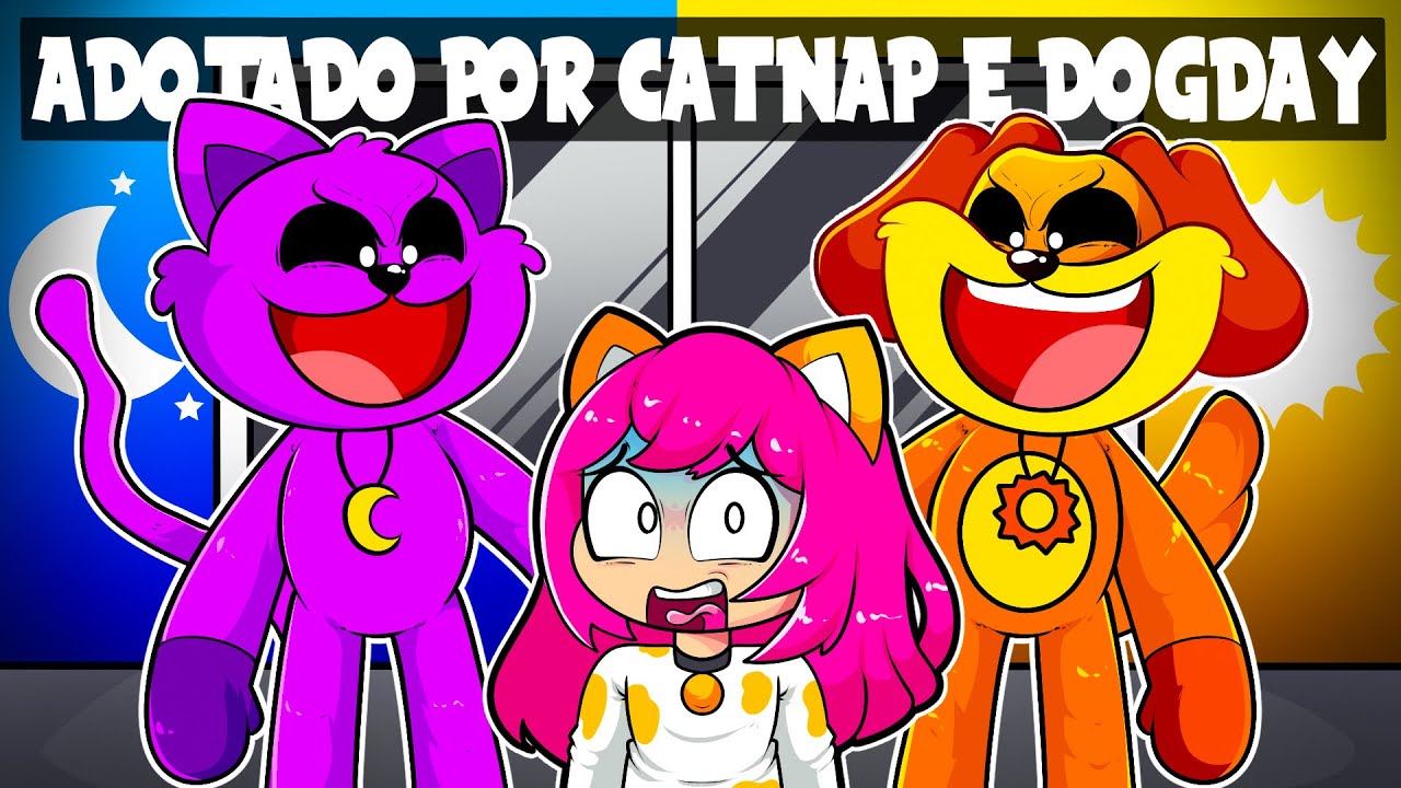 Fui ADOTADA pelo CatNap e DogDay no MINECRAFT | Miauzinha