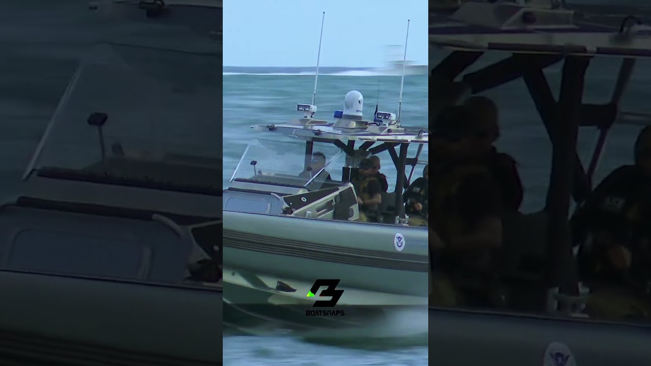 High-Speed Pursuit: US Customs and Border Protection Fast Response Boat in Action at Haulover Inlet