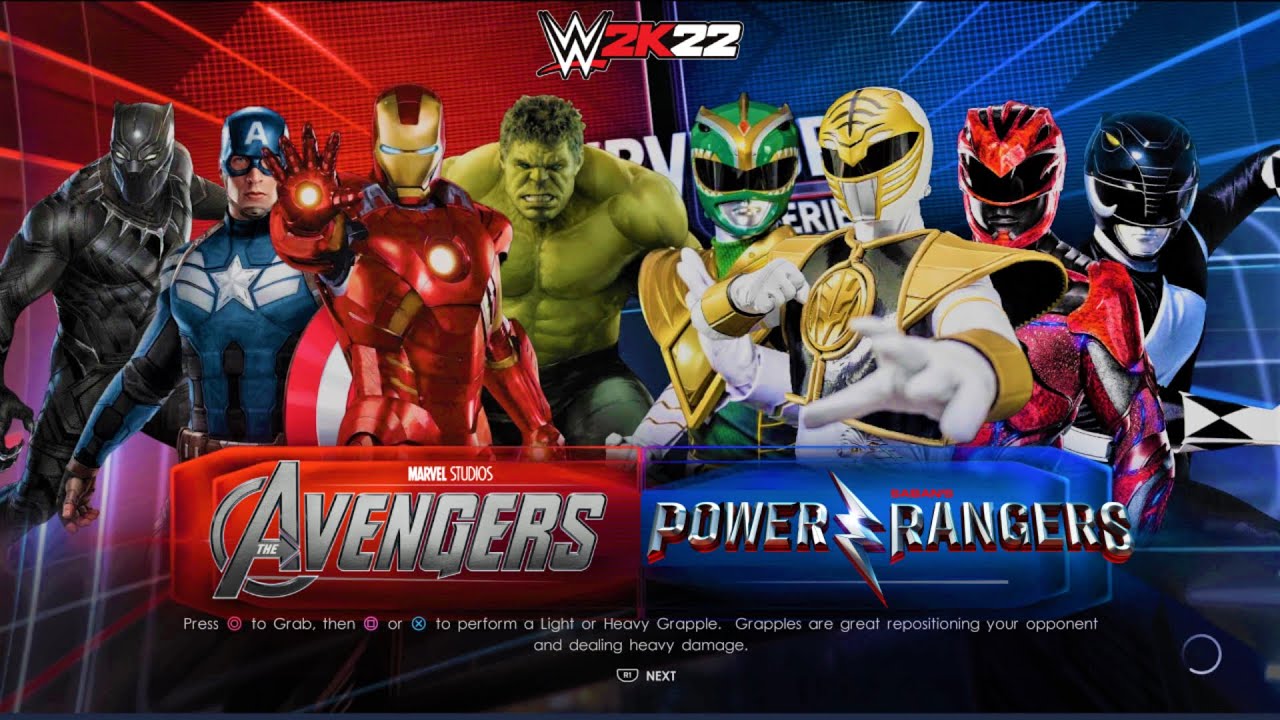 Marvel Avengers vs. Power Rangers | Tag Team ELIMINATION Match | WWE 2K22